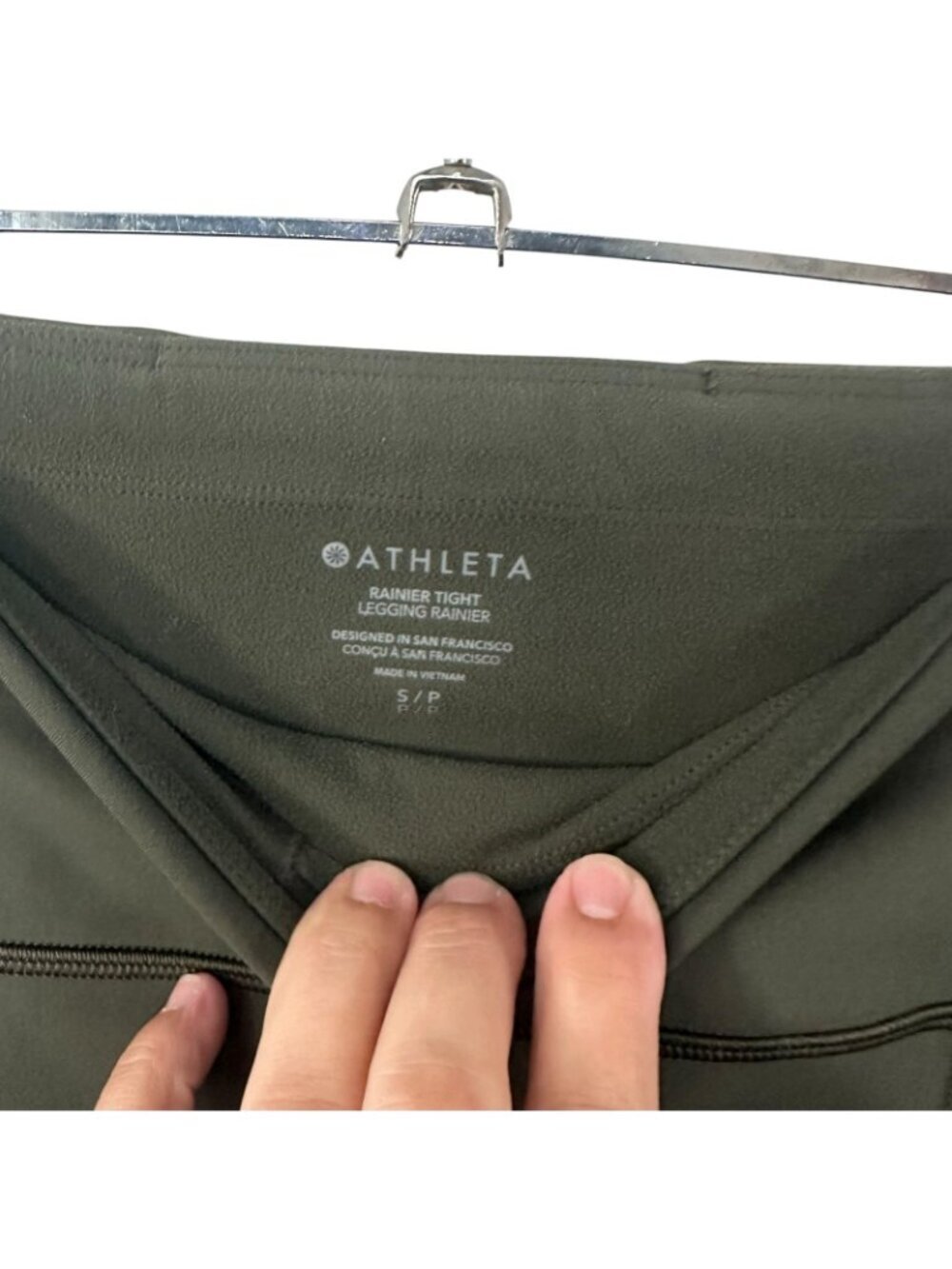 Athleta Rainier High Rise Legging High compression Brushed Interior Green Small - Picture 4 of 7